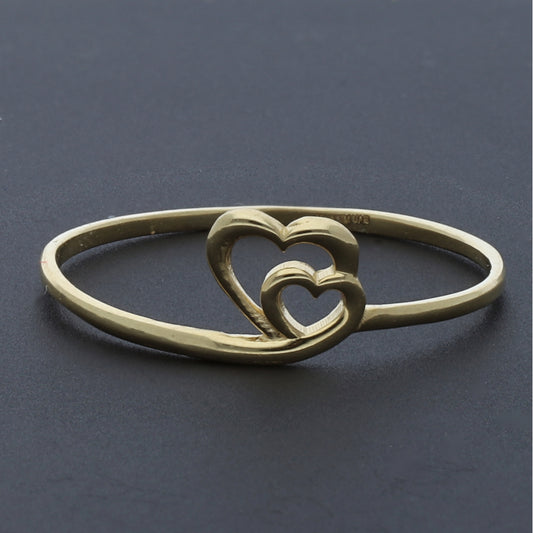 Gold Duo Heart Ring 18KT - FKJRN18K10418