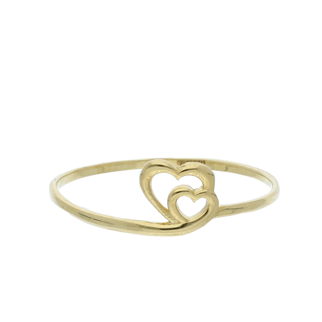 Gold Duo Heart Ring 18KT - FKJRN18K10418