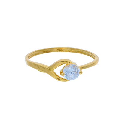 Gold Minimalist Solitaire Ring 18KT - FKJRN18K10419