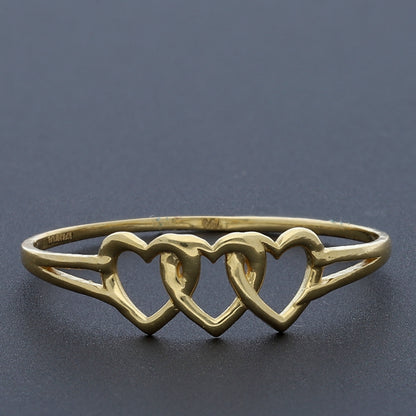 Gold Triple Heart Ring 18KT - FKJRN18K10423