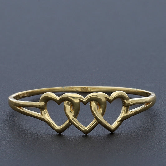 Gold Triple Heart Ring 18KT - FKJRN18K10423