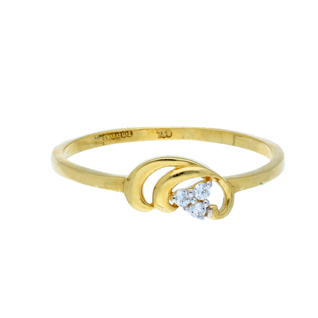 Gold Classic Diamond Ring 18KT - FKJRN18K10424