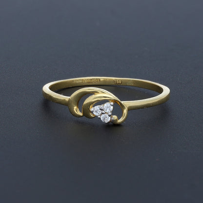 Gold Classic Diamond Ring 18KT - FKJRN18K10424