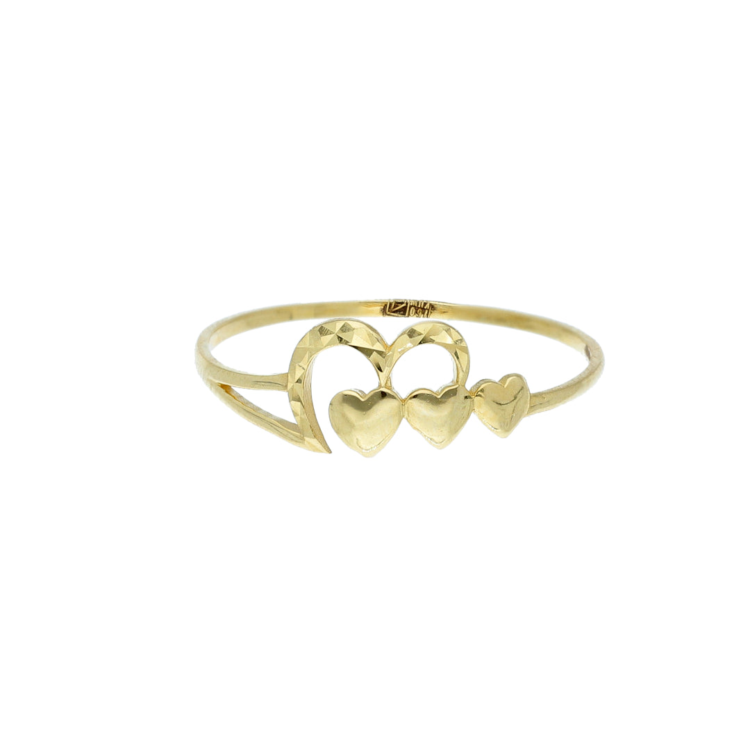 Gold Heart Band Ring 18KT - FKJRN18K10430
