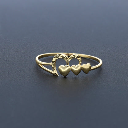 Gold Heart Band Ring 18KT - FKJRN18K10430