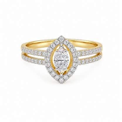 Round Brilliant Cut Diamond Ring in 18KT Yellow Gold - FKJRN18KMD12104
