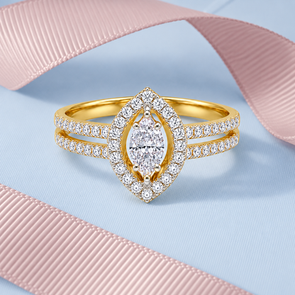 Round Brilliant Cut Diamond Ring in 18KT Yellow Gold - FKJRN18KMD12104