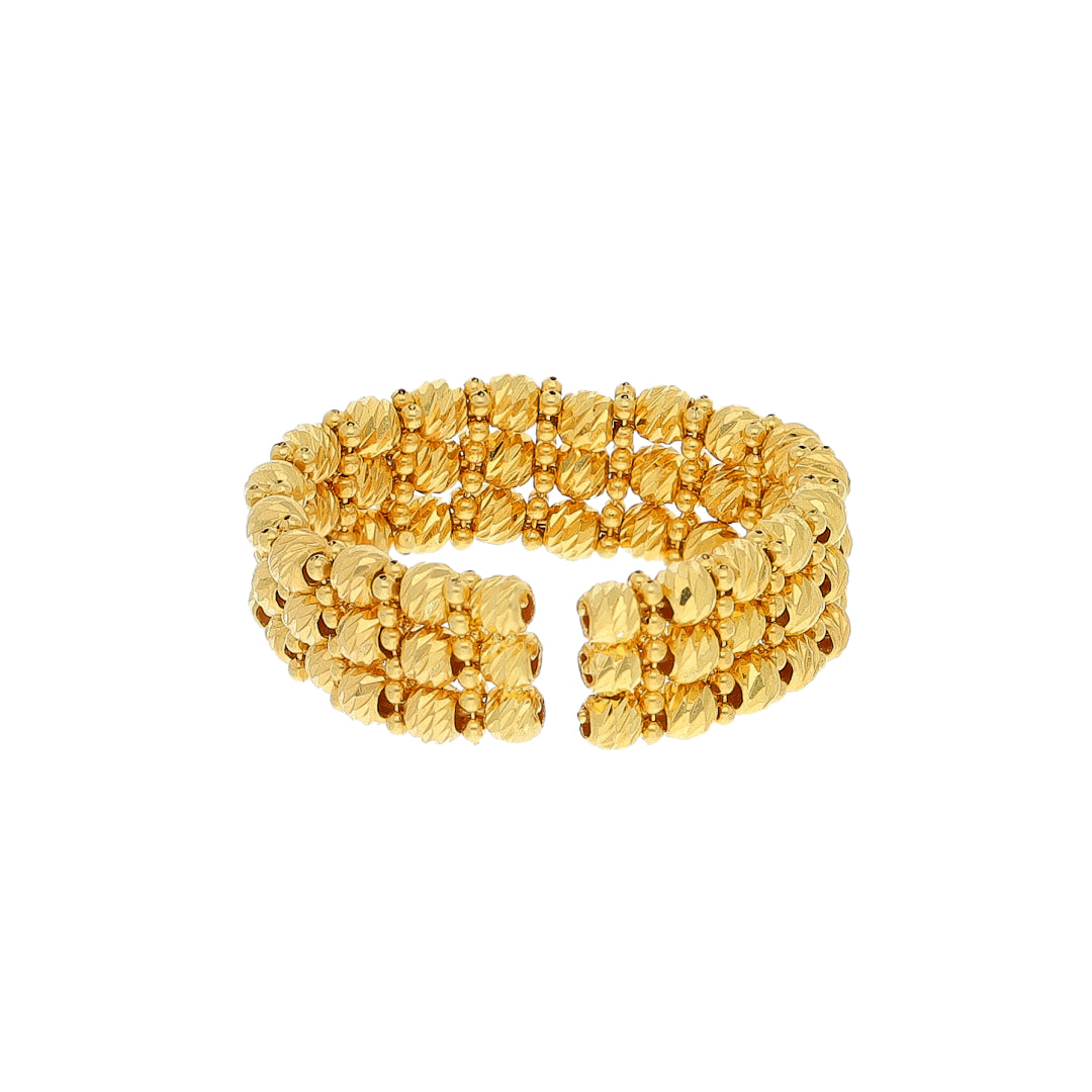 Gold Beaded Ring 21KT - FKJRN21KM10411