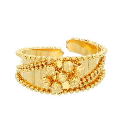 Gold Ethnic Open Band Ring 21KT - FKJRN21KM10441