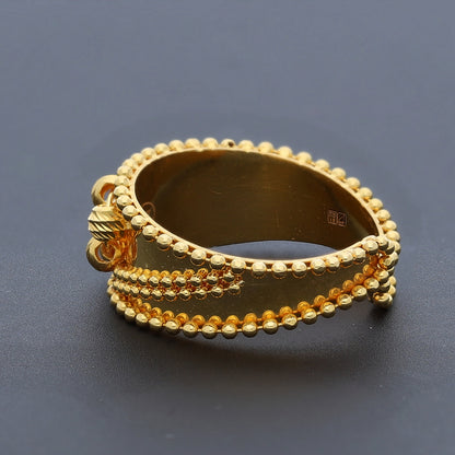 Gold Ethnic Open Band Ring 21KT - FKJRN21KM10441
