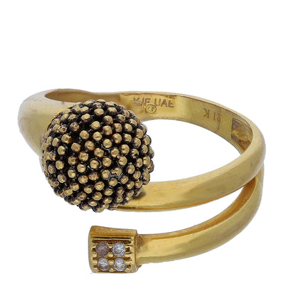 Gold Textured Sphere Ring 21KT - FKJRN21KM10442