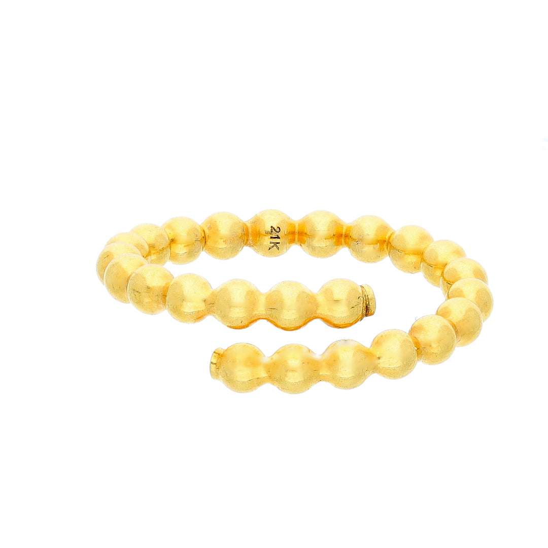 Gold Beaded Open Ring 21KT - FKJRN21KM10445
