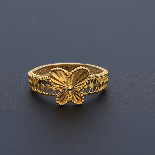 Gold Butterfly Turkish Design Ring 21KT - FKJRN21KM10450