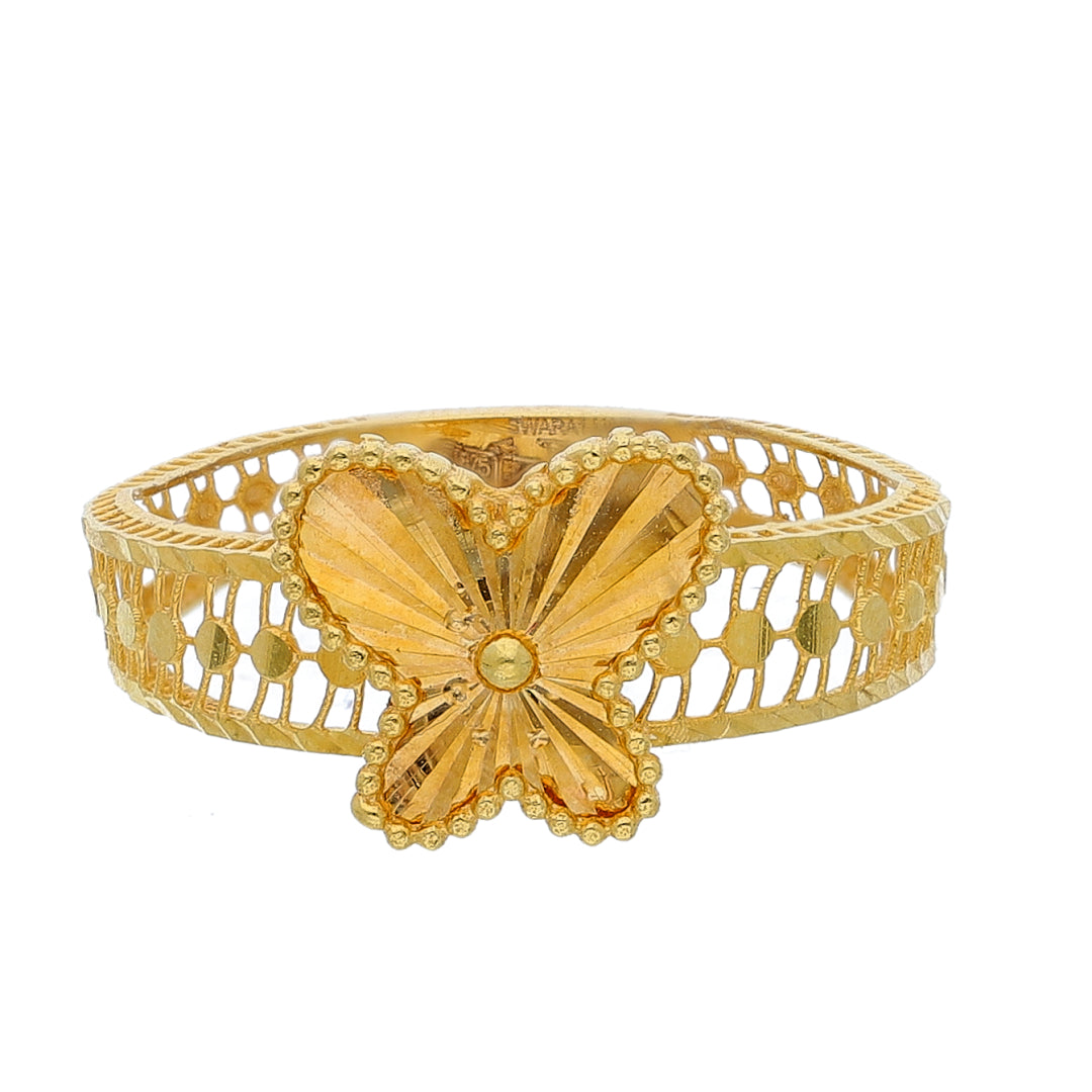 Gold Butterfly Turkish Design Ring 21KT - FKJRN21KM10450