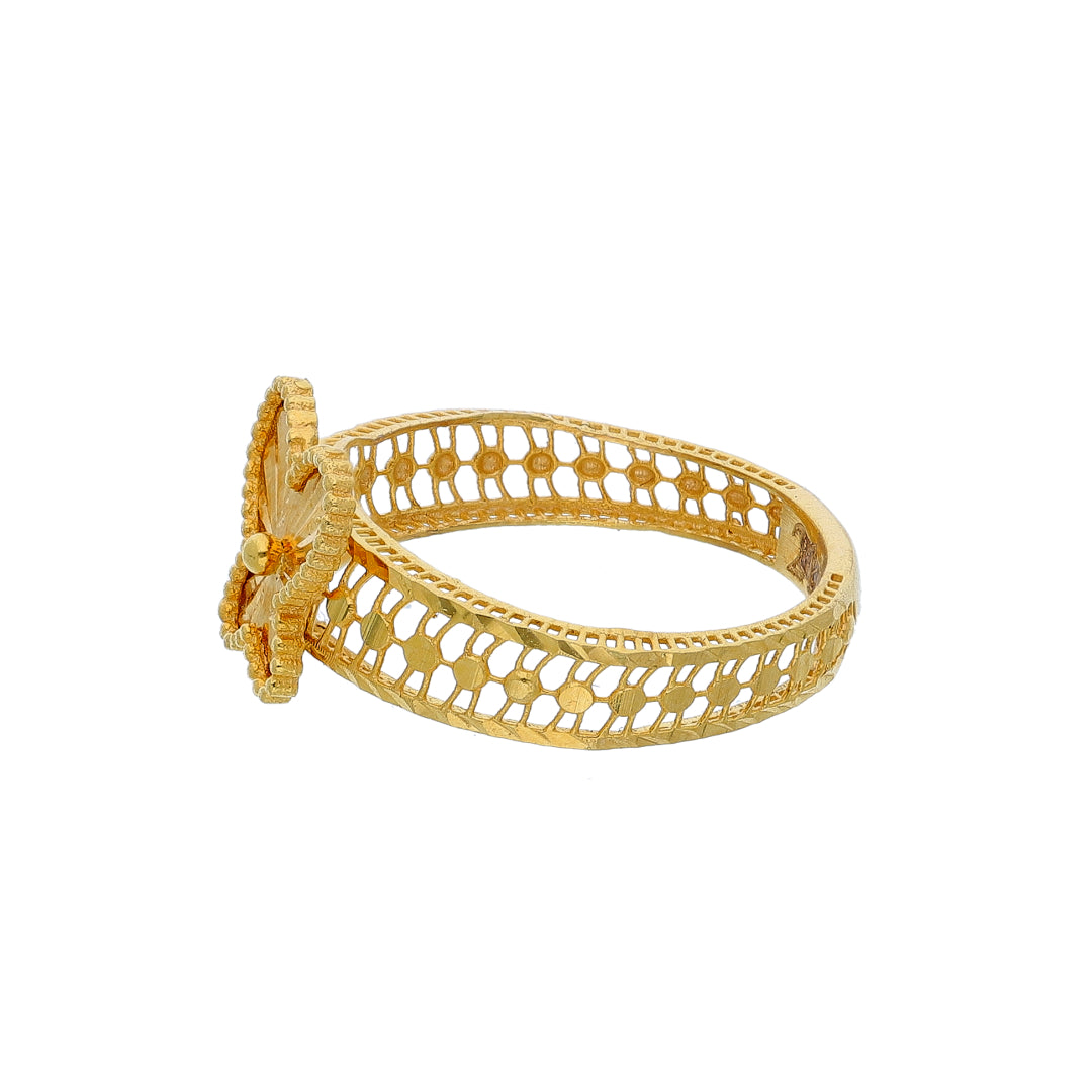 Gold Butterfly Turkish Design Ring 21KT - FKJRN21KM10450