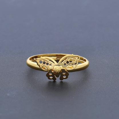 Gold Butterfly Shaped Ring 21KT - FKJRN21KM10452