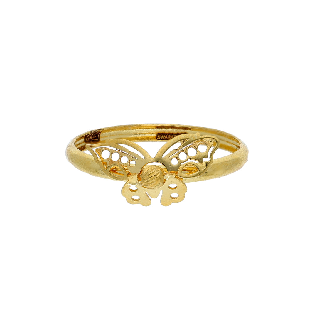 Gold Butterfly Shaped Ring 21KT - FKJRN21KM10452