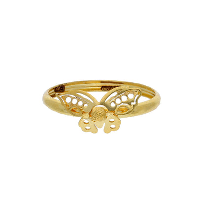 Gold Butterfly Shaped Ring 21KT - FKJRN21KM10452