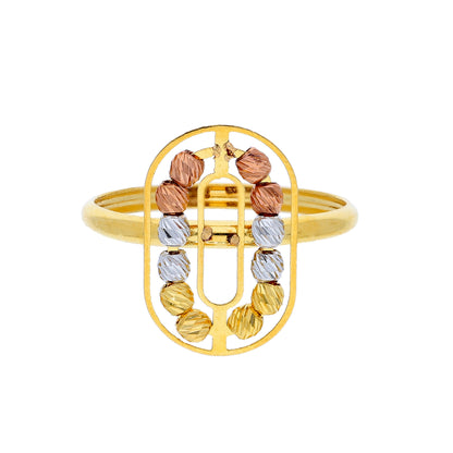 Gold Beaded Ring 21KT - FKJRN21KM10453