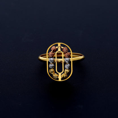 Gold Beaded Ring 21KT - FKJRN21KM10453