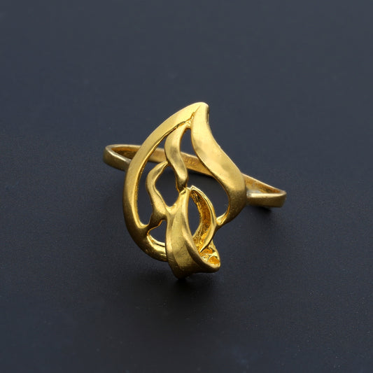 Gold Leaf Shaped Ring 21KT - FKJRN21KM10455