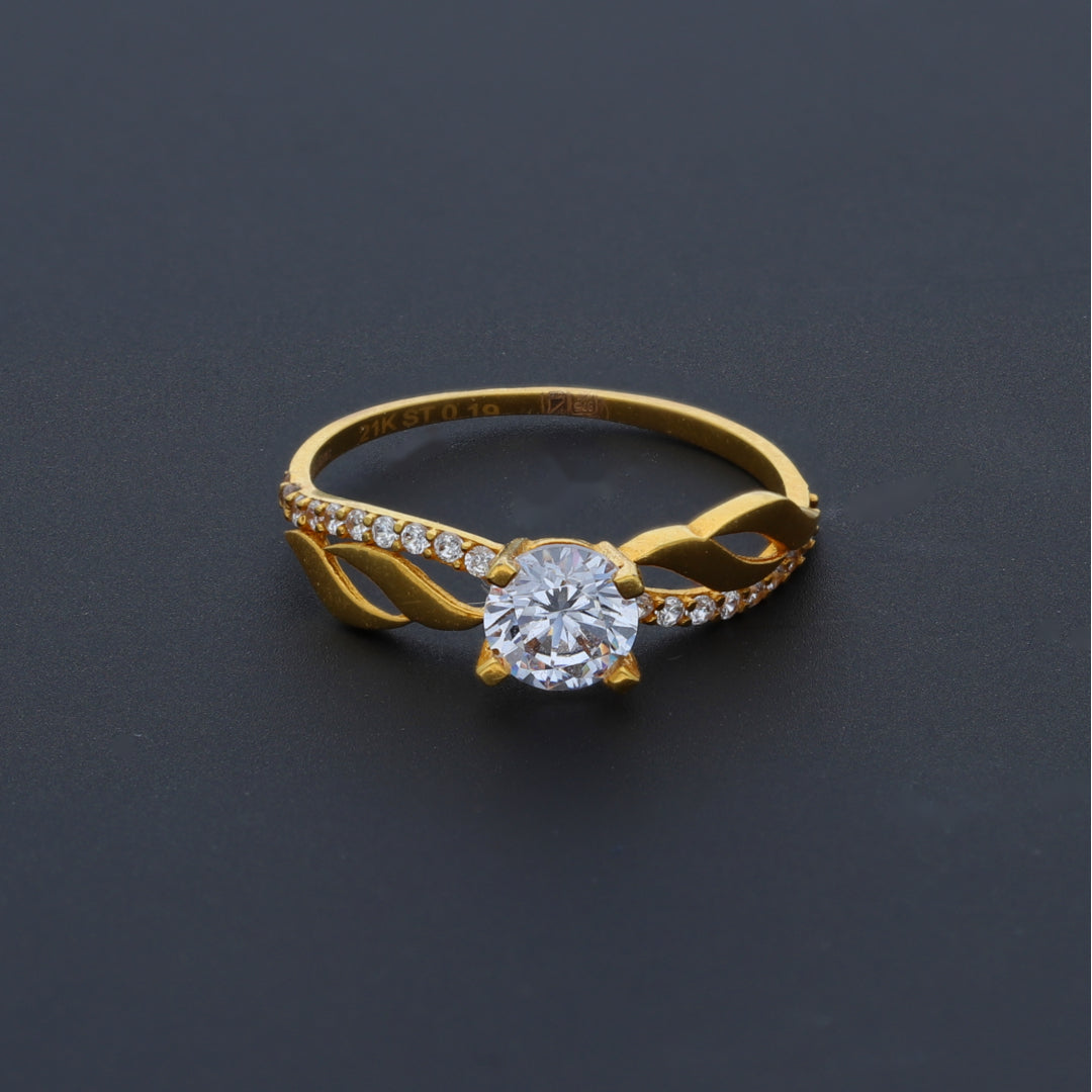 Gold Diamond Ring 21KT - FKJRN21KM10456