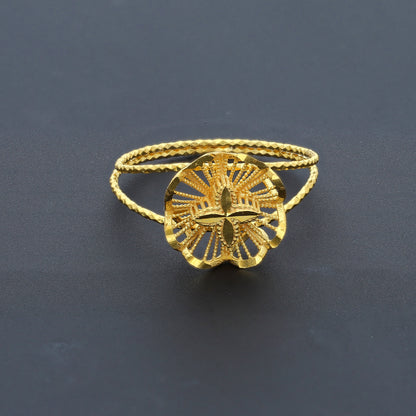 Gold Turkish Design Flower Shaped Ring 21KT - FKJRN21KM10467
