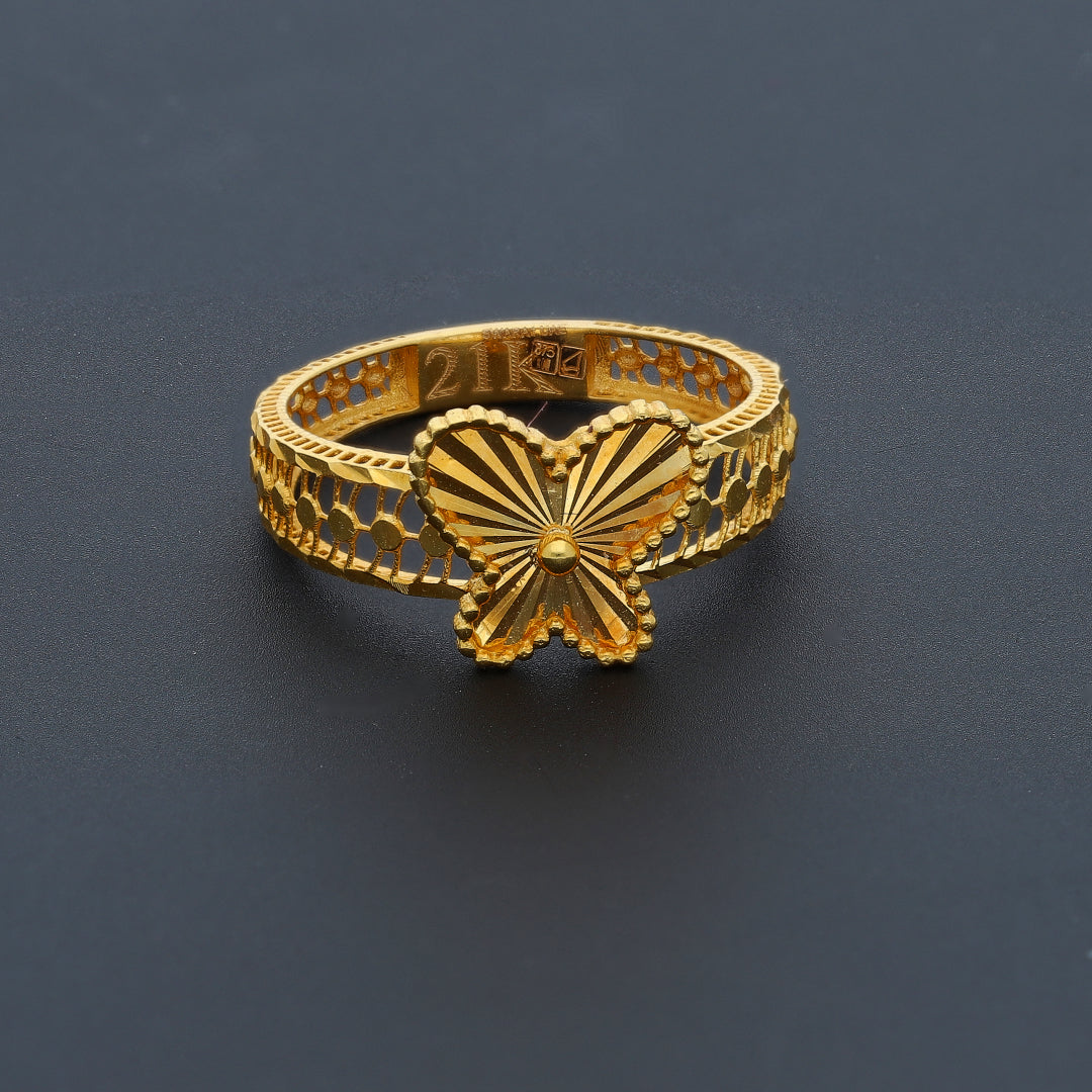 Gold Butterfly Shaped Turkish Design Ring 21KT - FKJRN21KM10468