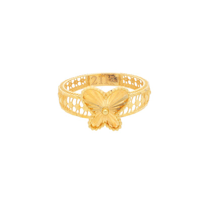 Gold Butterfly Shaped Turkish Design Ring 21KT - FKJRN21KM10468