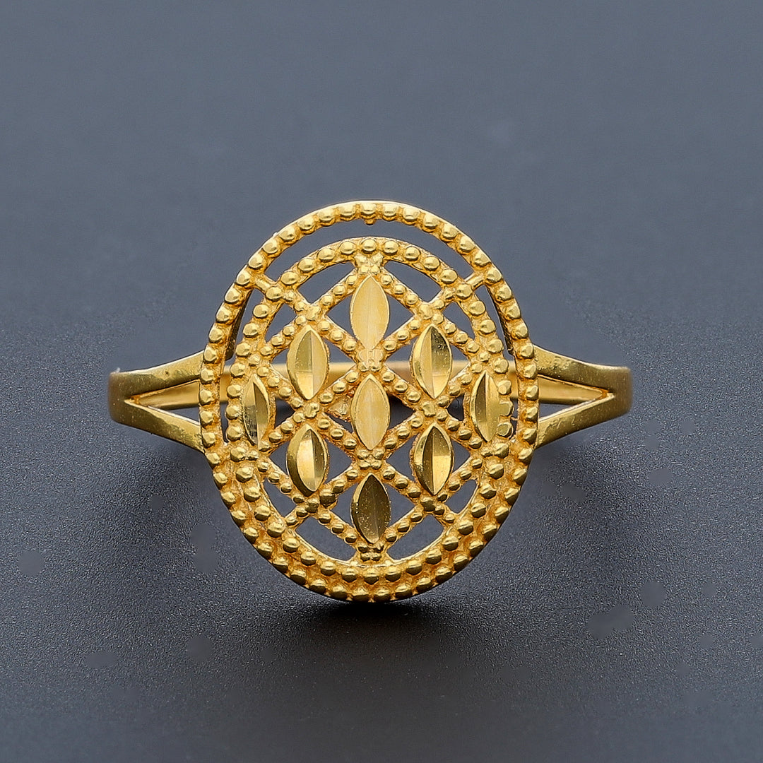 Gold Hollow Circle Ring 21KT - FKJRN21KM10472