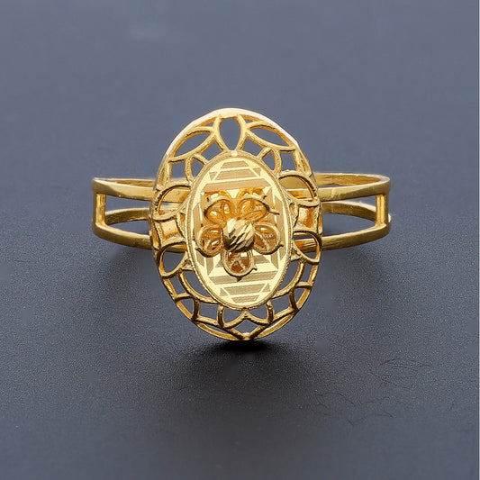Gold Ornate Hollow Ring 21KT - FKJRN21KM10474
