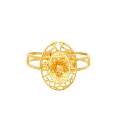 Gold Ornate Hollow Ring 21KT - FKJRN21KM10474