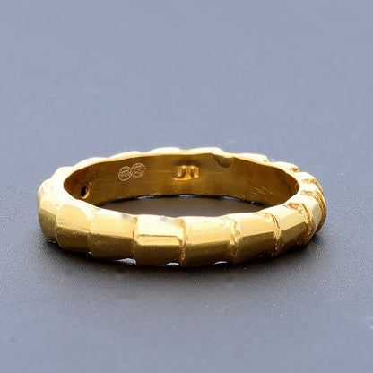 Gold Textured Band Ring 21KT - FKJRN21KM10476