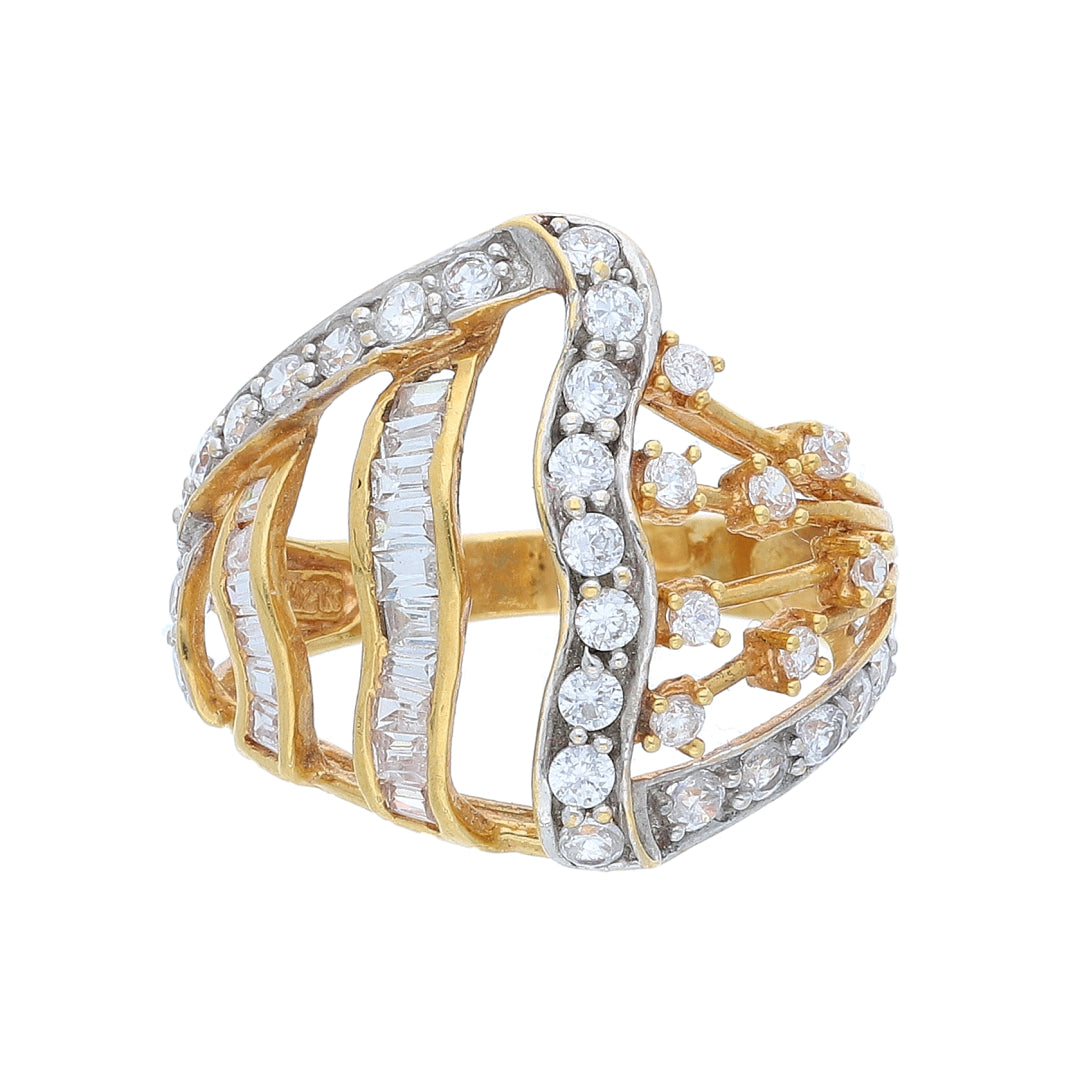 Gold Radiant Curve Ring 21KT - FKJRN21KM10478