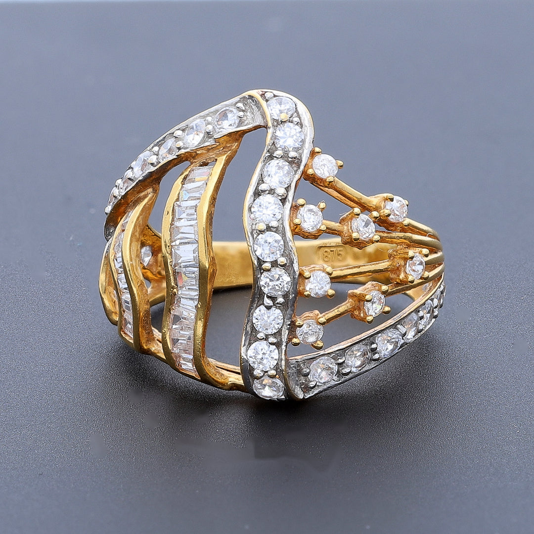 Gold Radiant Curve Ring 21KT - FKJRN21KM10478