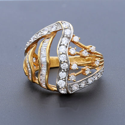 Gold Radiant Curve Ring 21KT - FKJRN21KM10478