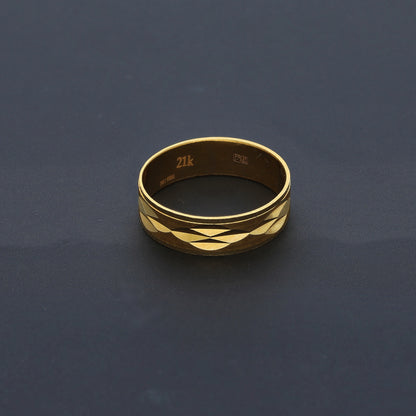 Gold Elegant Band Ring 21KT - FKJRN21KM10480