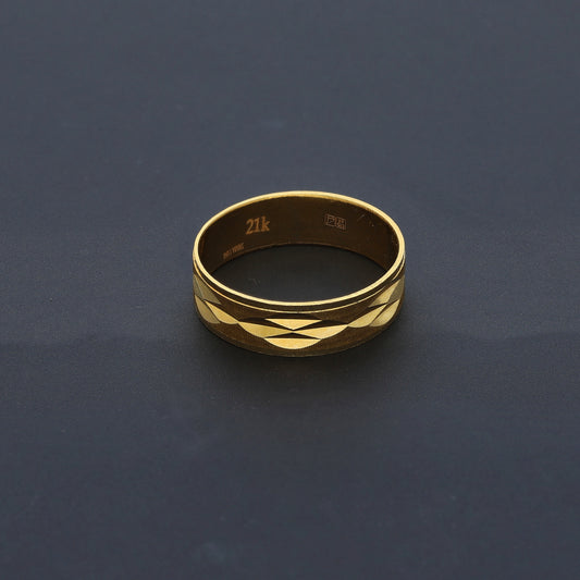 Gold Elegant Band Ring 21KT - FKJRN21KM10480