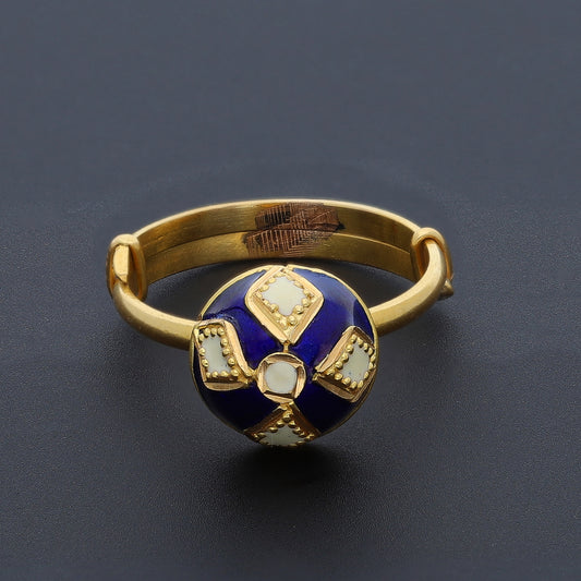 Gold Blue Heritage Ring 21KT - FKJRN21KM10482