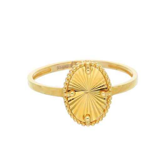 Gold Oval Shaped Ring 21KT - FKJRN21KM10484