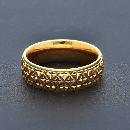 Gold Designer Carved Ring 21KT - FKJRN21KM10485