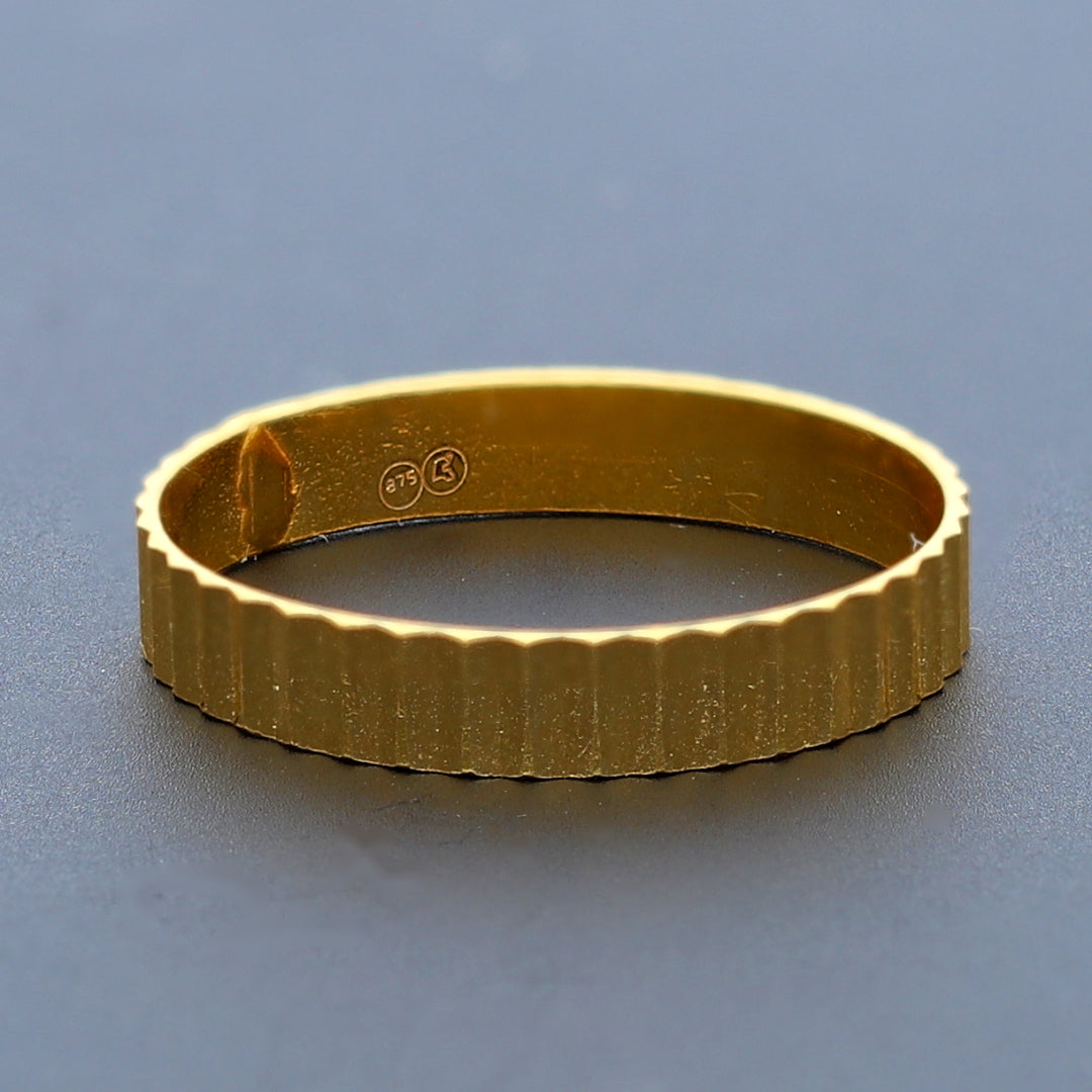 Gold Linear Texture Ring 21KT - FKJRN21KM10486