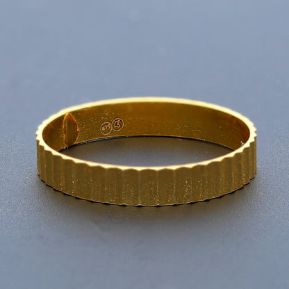 Gold Linear Texture Ring 21KT - FKJRN21KM10486