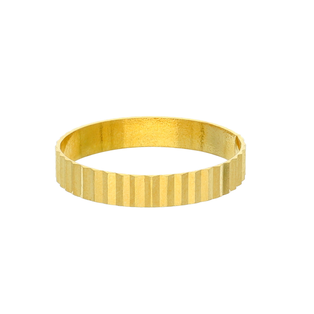 Gold Linear Texture Ring 21KT - FKJRN21KM10486