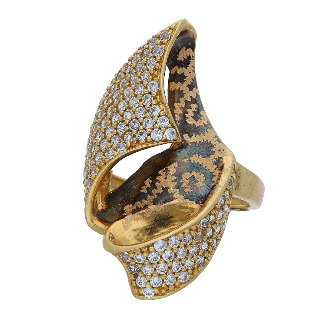 Gold Cocktail Ring 21KT - FKJRN21KM10488