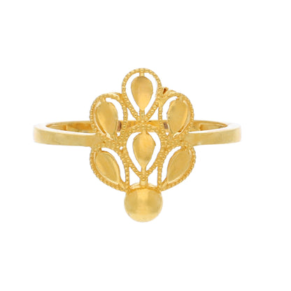 Gold Elegant Filigree Ring 21KT - FKJRN21KM10527