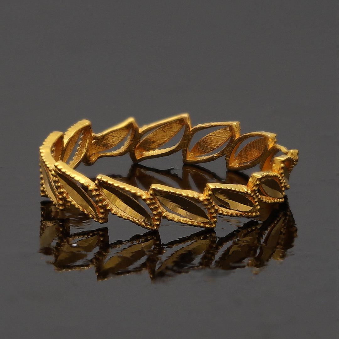 Gold Leaf Link Ring 21KT - FKJRN21KM10875