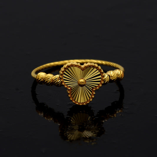 Gold Petal Blossom Ring 21KT - FKJRN21KM10879