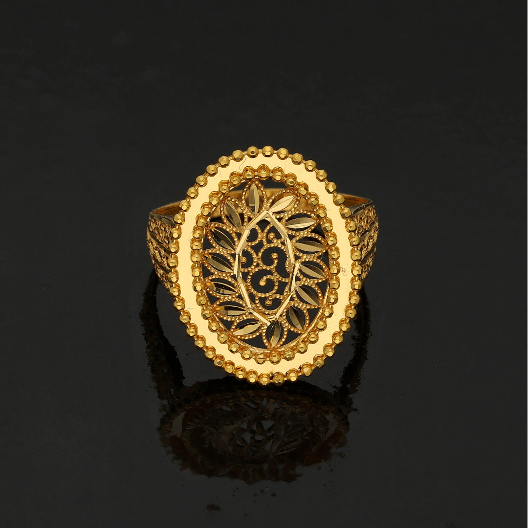 Gold Ethnic Filigree Ring 21KT - FKJRN21KM10882