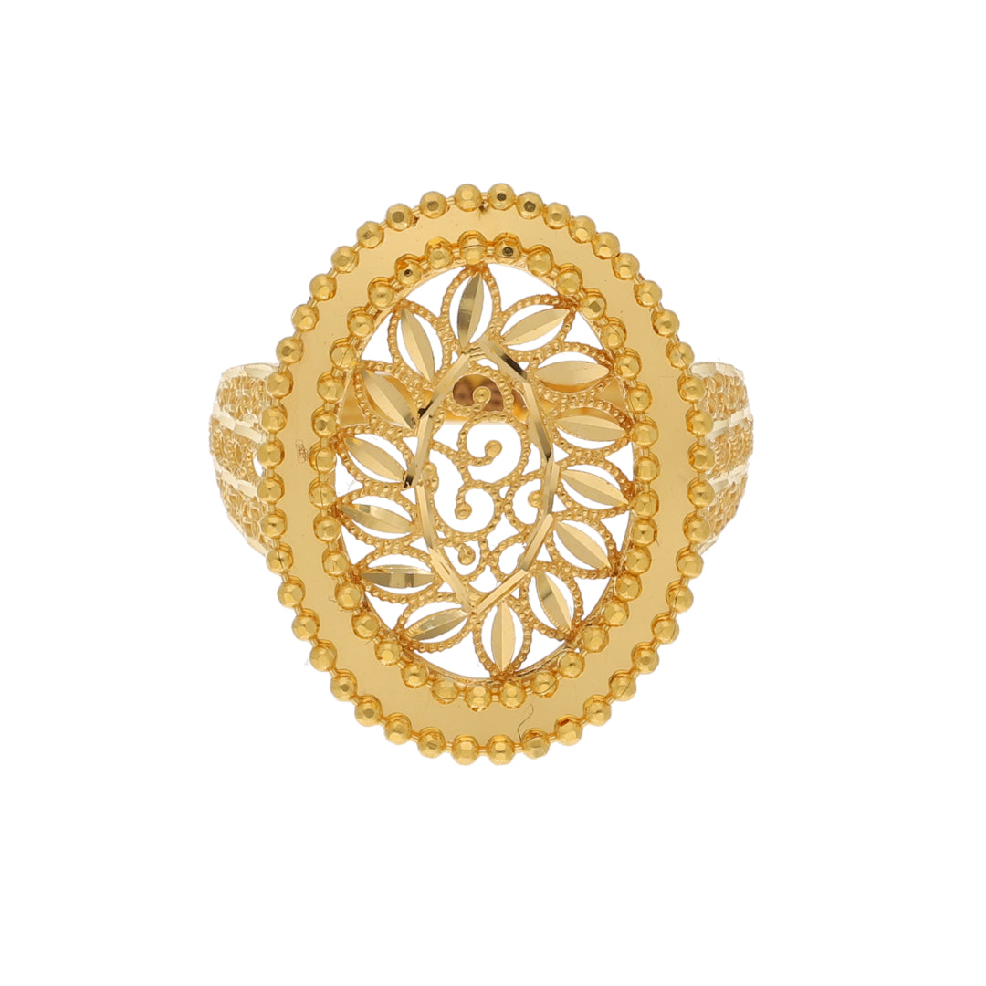 Gold Ethnic Filigree Ring 21KT - FKJRN21KM10882